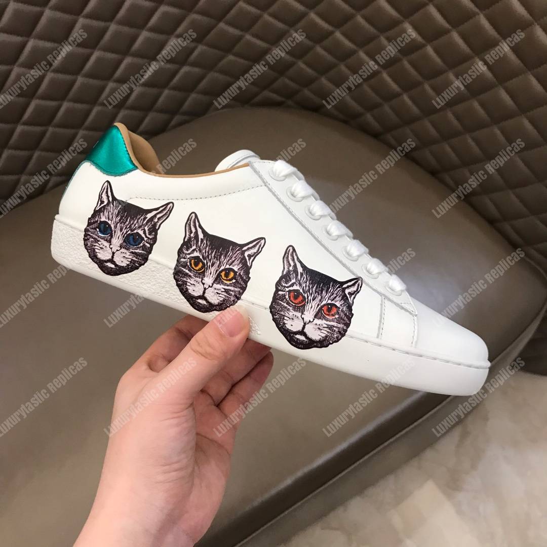 G*u*i ace sneaker with mystic cat white