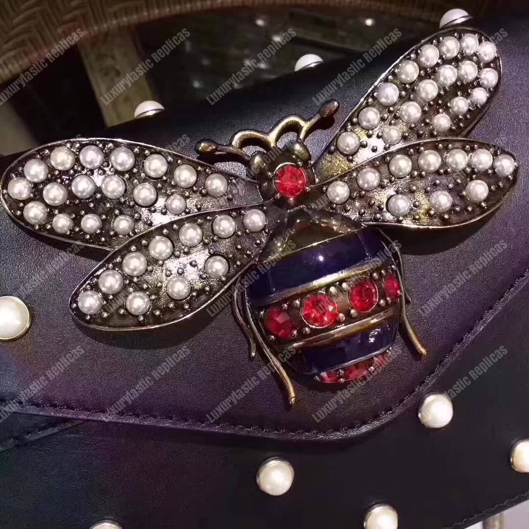 G*u*i broadway leather mini bag black