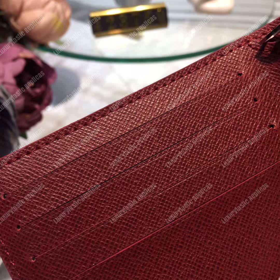 LV Multiple Wallet Taiga Leather Cherise