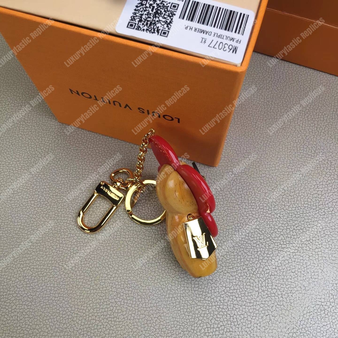 LV Vivienne Bag Charm and Key Holder Red
