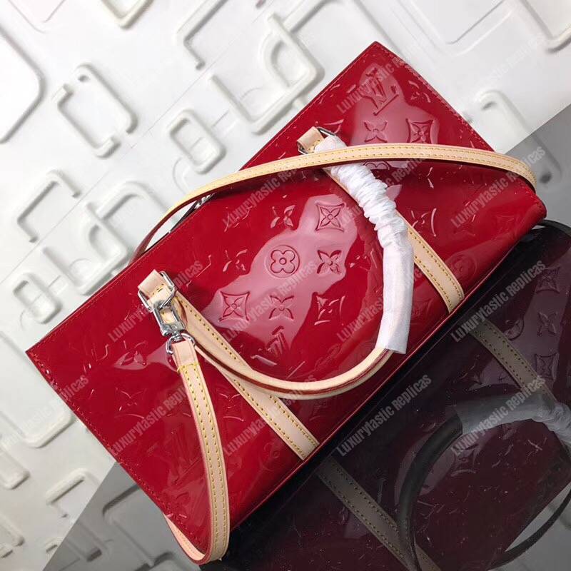 LV Monogram Vernis Neo Triangle Bag Red