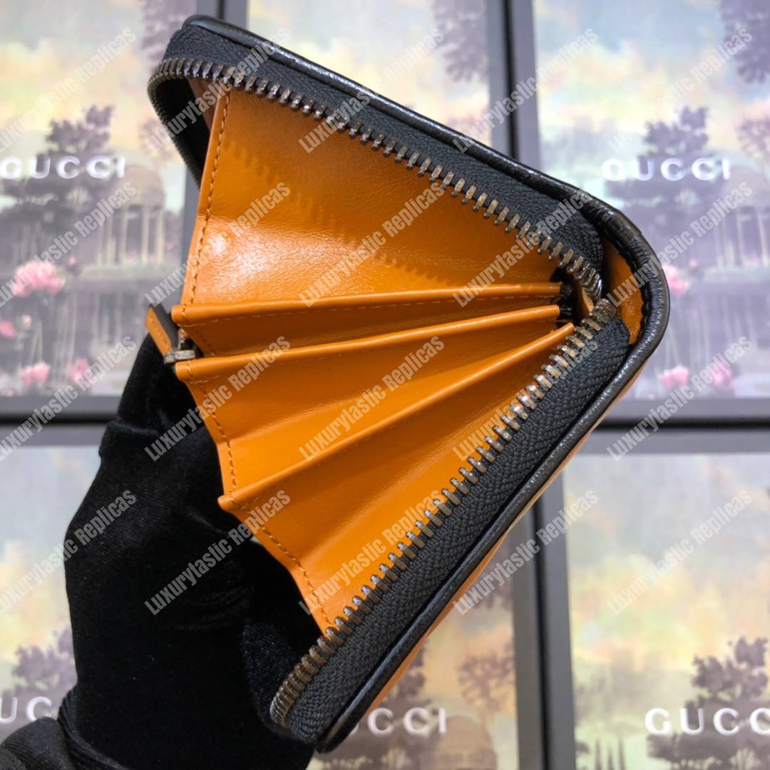 G*u*i gg marmont zip around wallet cognac matelassé