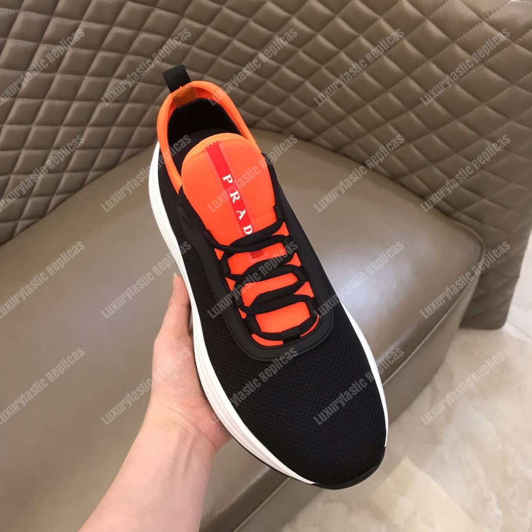 Pra*a mesh and neoprene sneakers orange