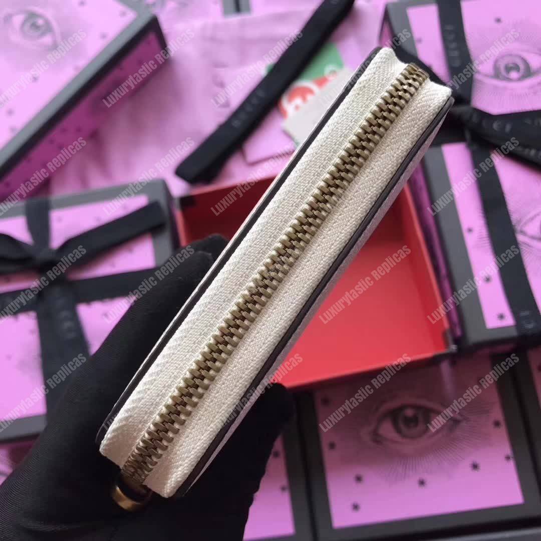 G*u*i print leather card case white