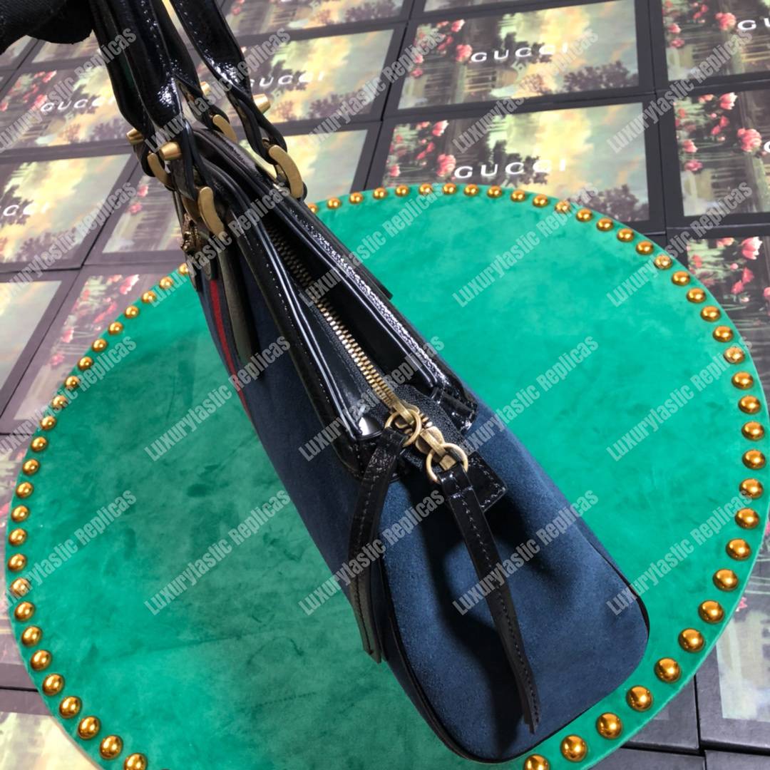 G*u*i re(belle) medium shoulder bag suede blue