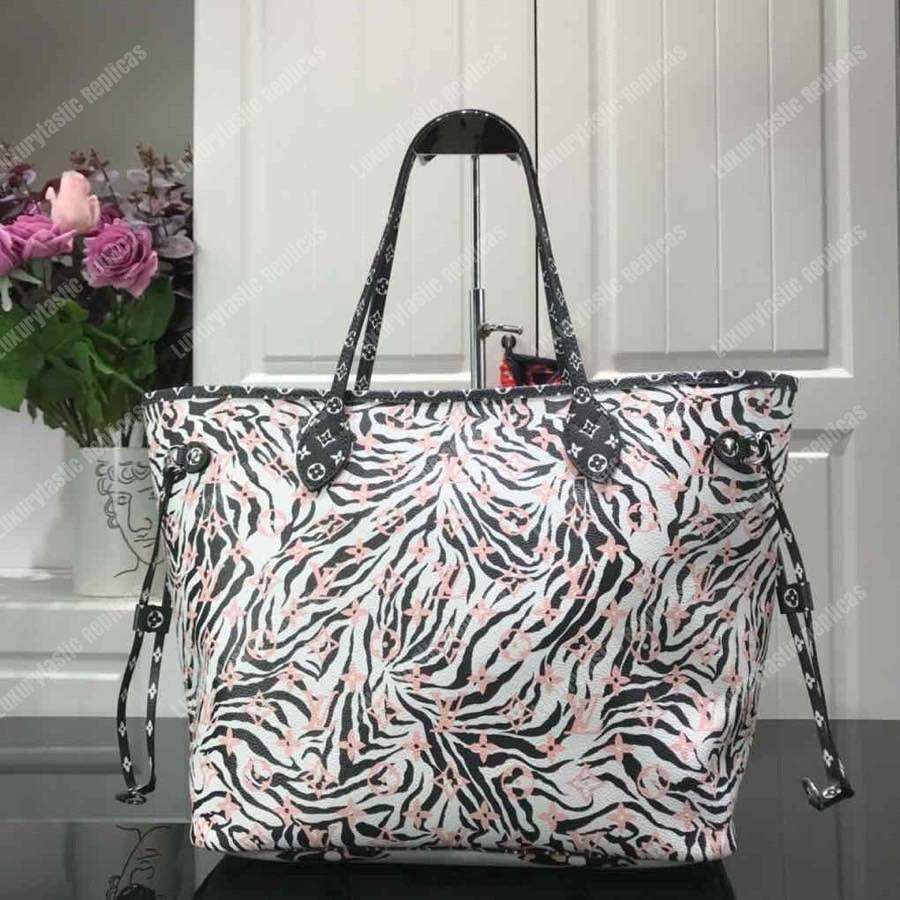 LV Neverfull MM Giant Jungle Print Ivoire