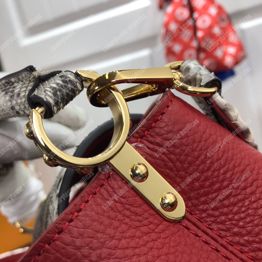 LV Capucines Mini Taurillon Python Rouge Carmin