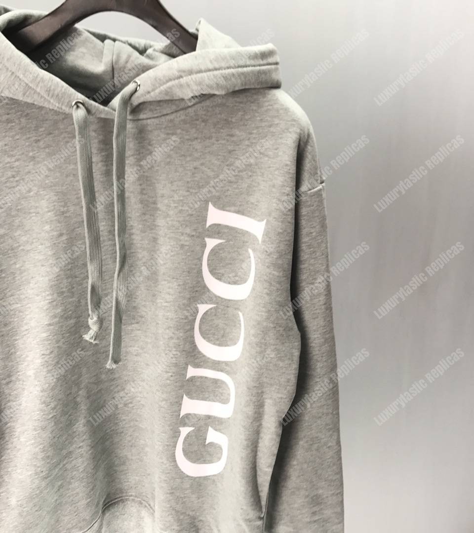 G*u*i print hooded sweatshirt grey