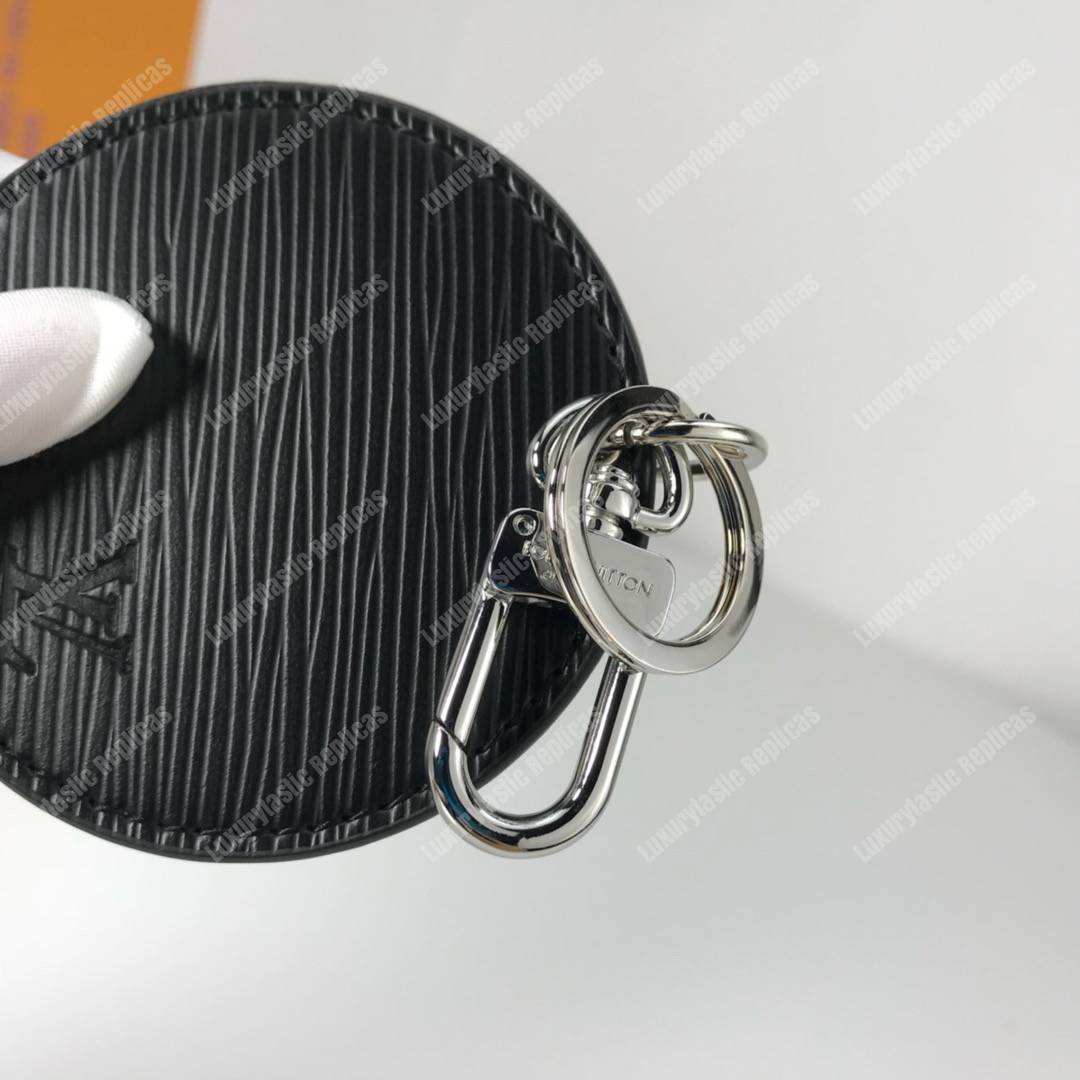 LV Mirror Bag Charm & Key Holder Epi Leather Black