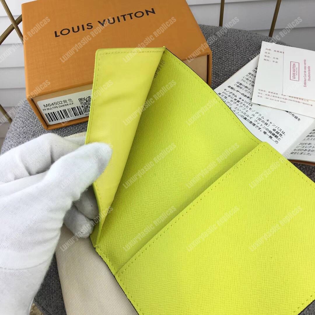LV Passport Cover Taiga Monogram Jaune