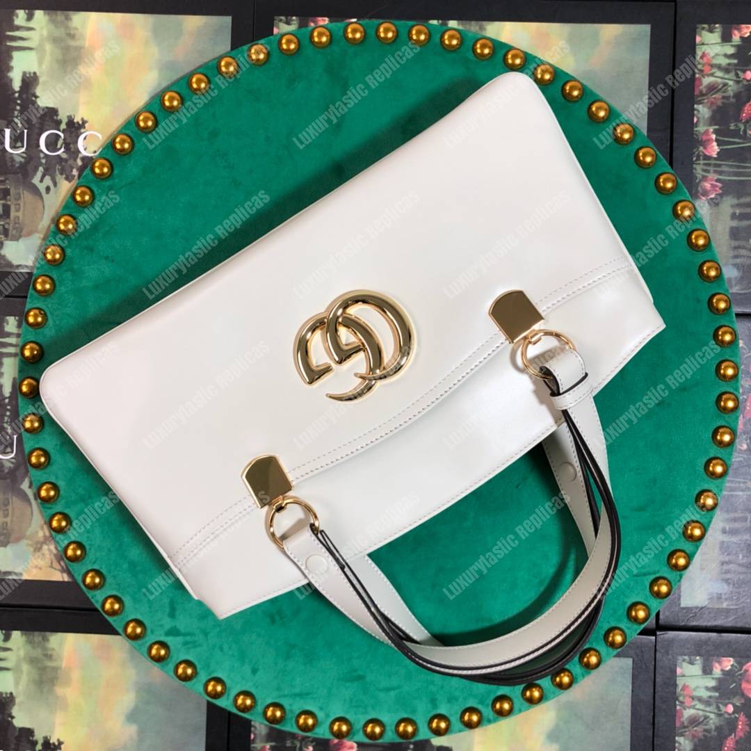 G*u*i arli large top handle bag white