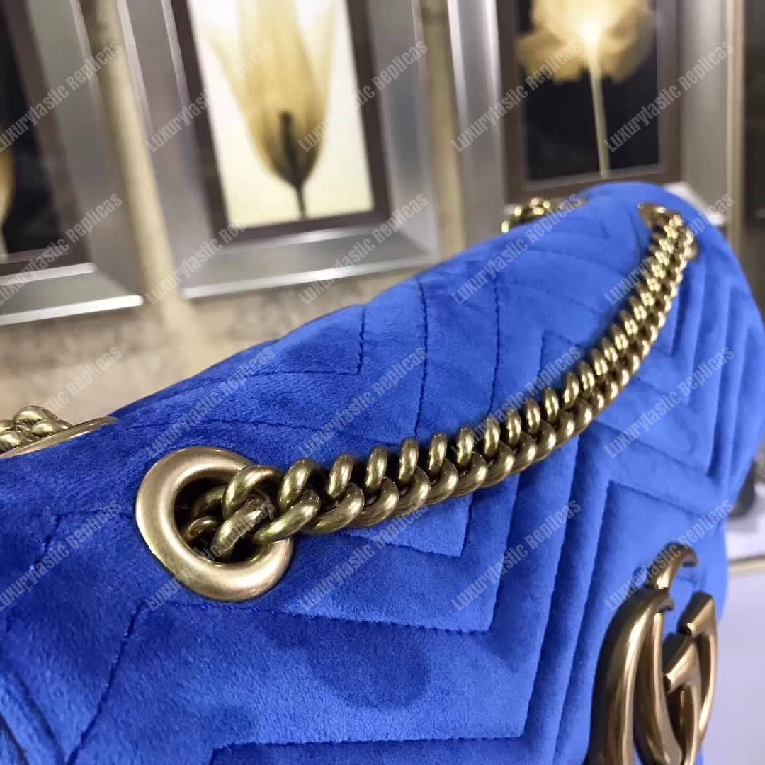 G*u*i gg marmont medium bag cobalt blue velvet