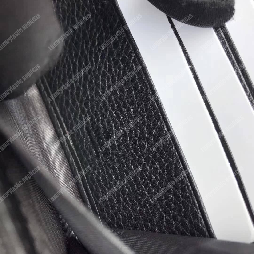 G*u*i gg leather zip around wallet with butterfly black