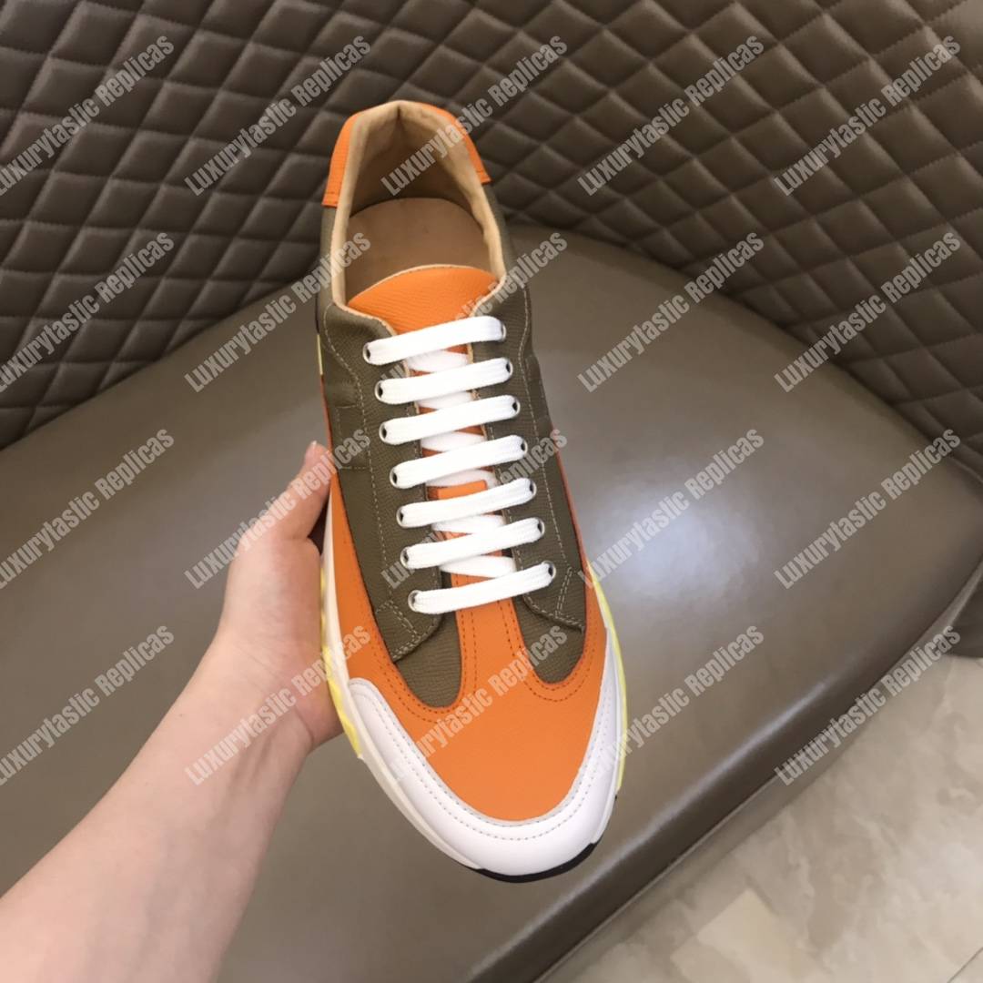 H**mes trail sneaker brown/orange