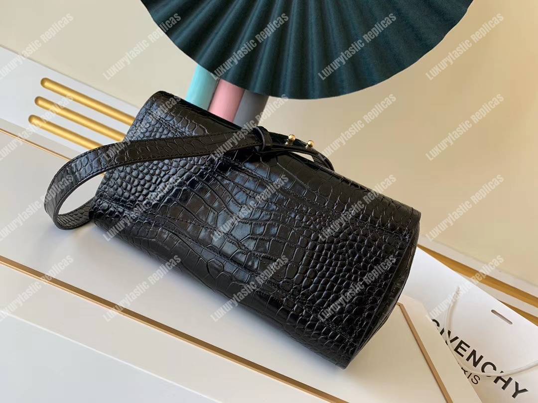 Givenchy Medium Mystic Bag In Crocodile-Effect Leather Black