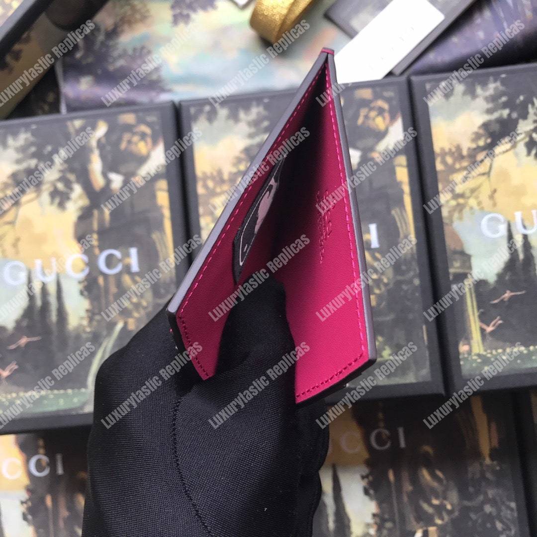 G*u*i card case with ny yankees patch pink