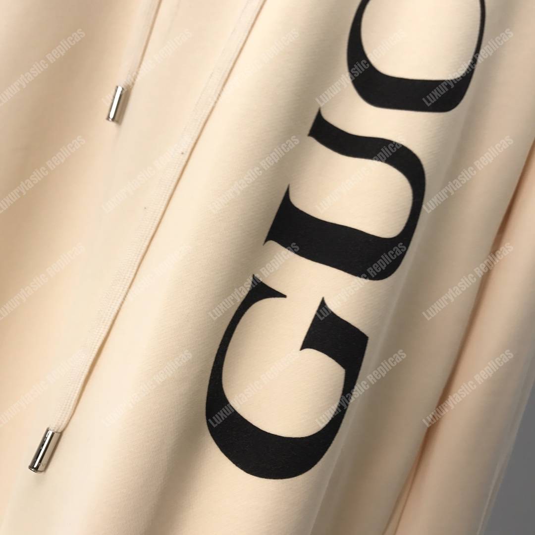 G*u*i print hooded sweatshirt beige