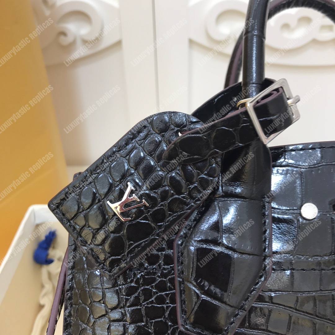 LV City Steamer PM Crocodilien Briliant Noir