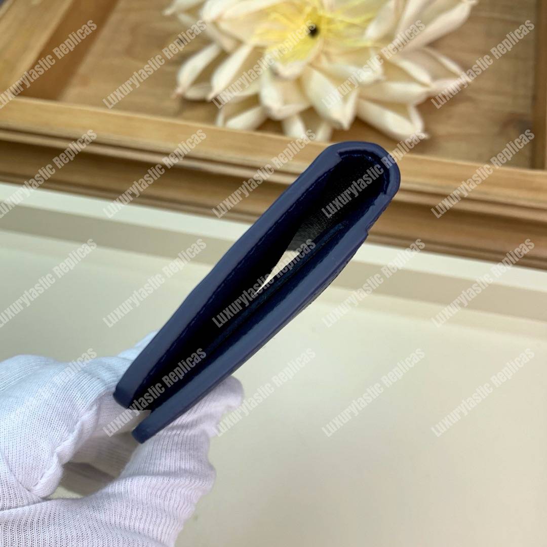 LV Pocket Organizer Epi Leather Marine Bleu Initals