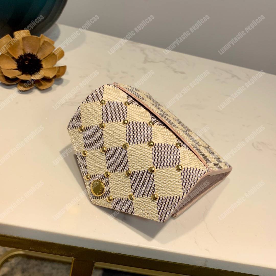 LV Zoe Wallet Damier Azur Rose Ballerine Pink