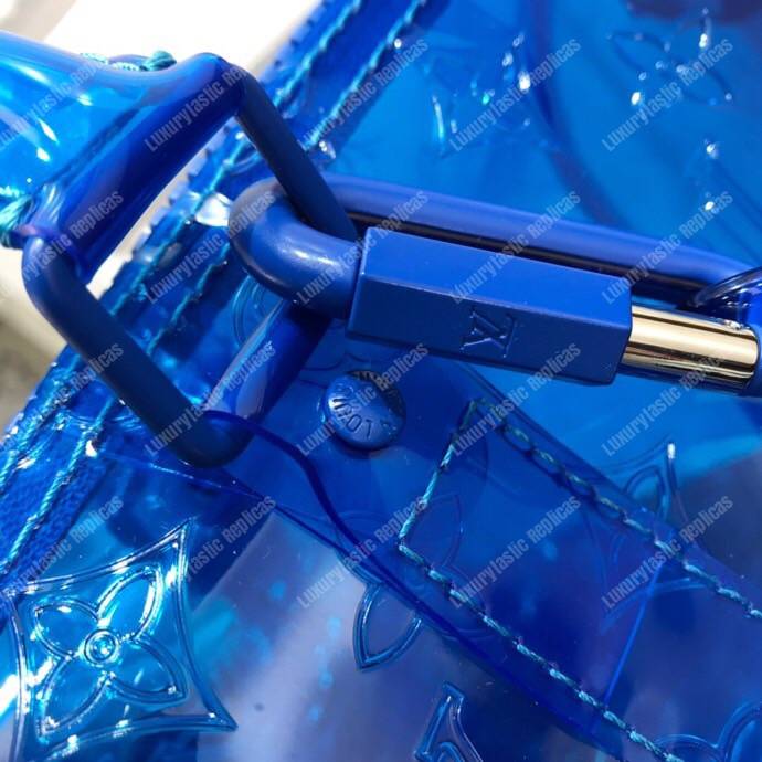 LV Keepall Bandouliere Monogram 50 Blue PVC
