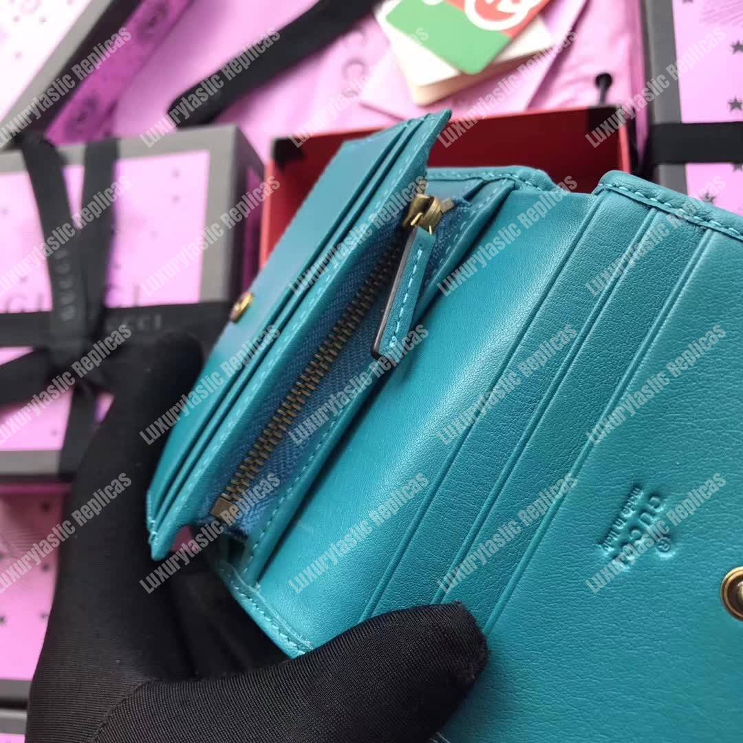 G*u*i gg marmont card case velvet aquamarine