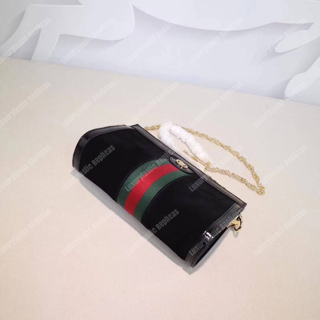 G*u*i ophidia suede small shoulder bag black