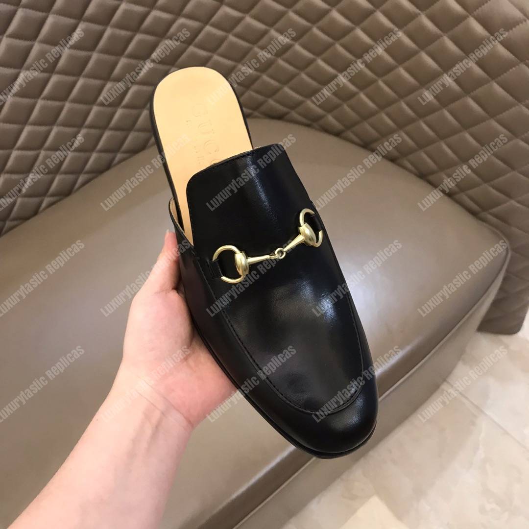 G*u*i princetown leather slipper black