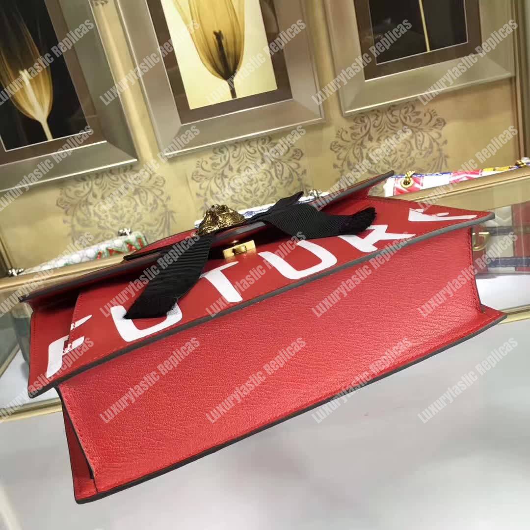 G*u*i osiride leather top handle bag red