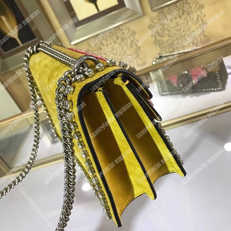 G*u*i dionysus crystal and bow small shoulder bag yellow