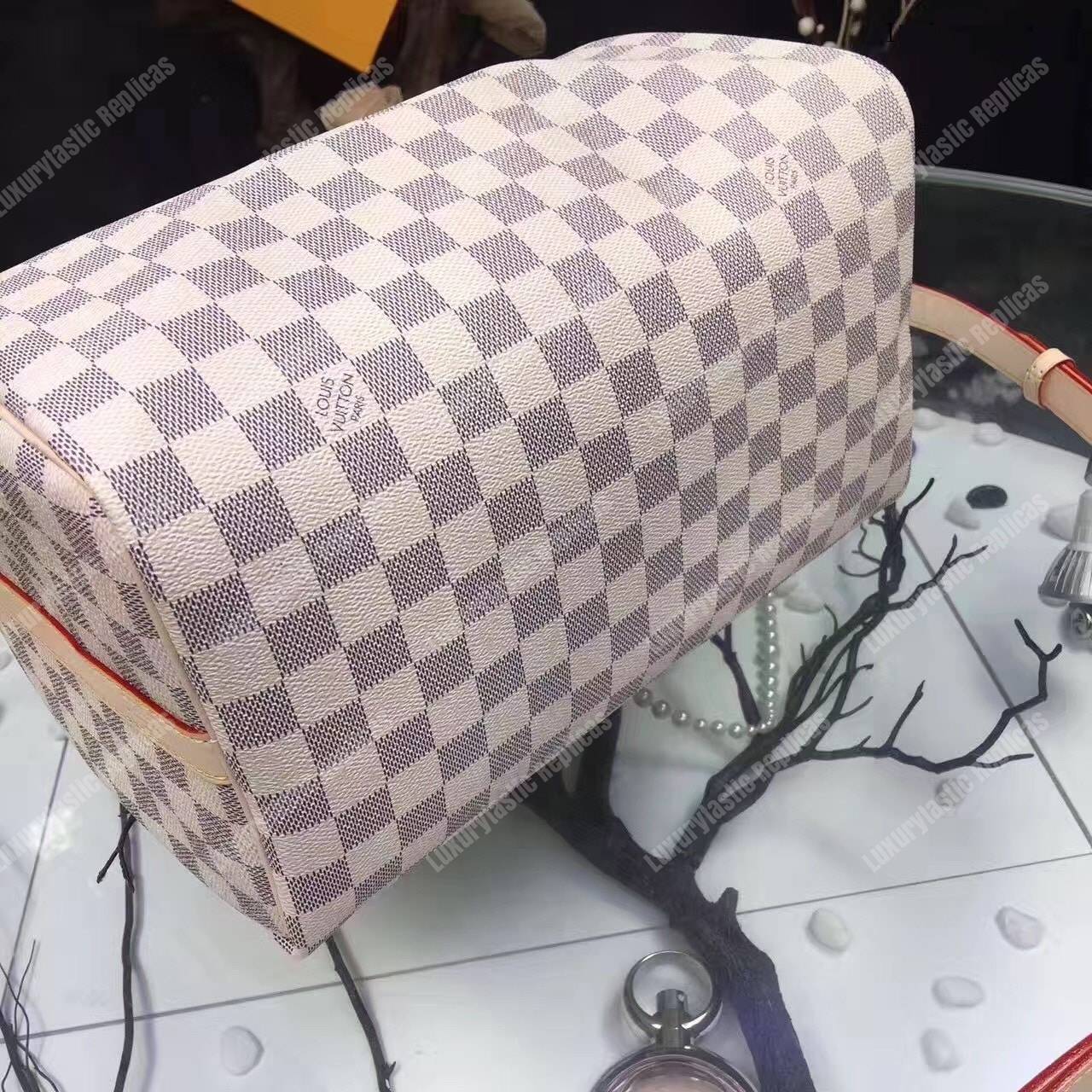 LV Speedy Bandouliere 35 Damier Azur Canvas