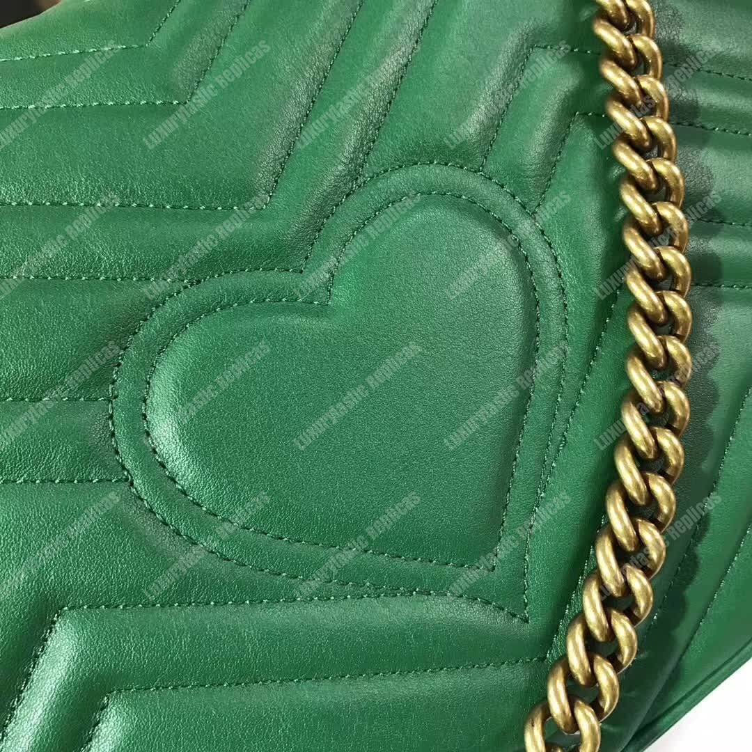 G*u*i gg marmont medium matelasse shoulder bag emerald green