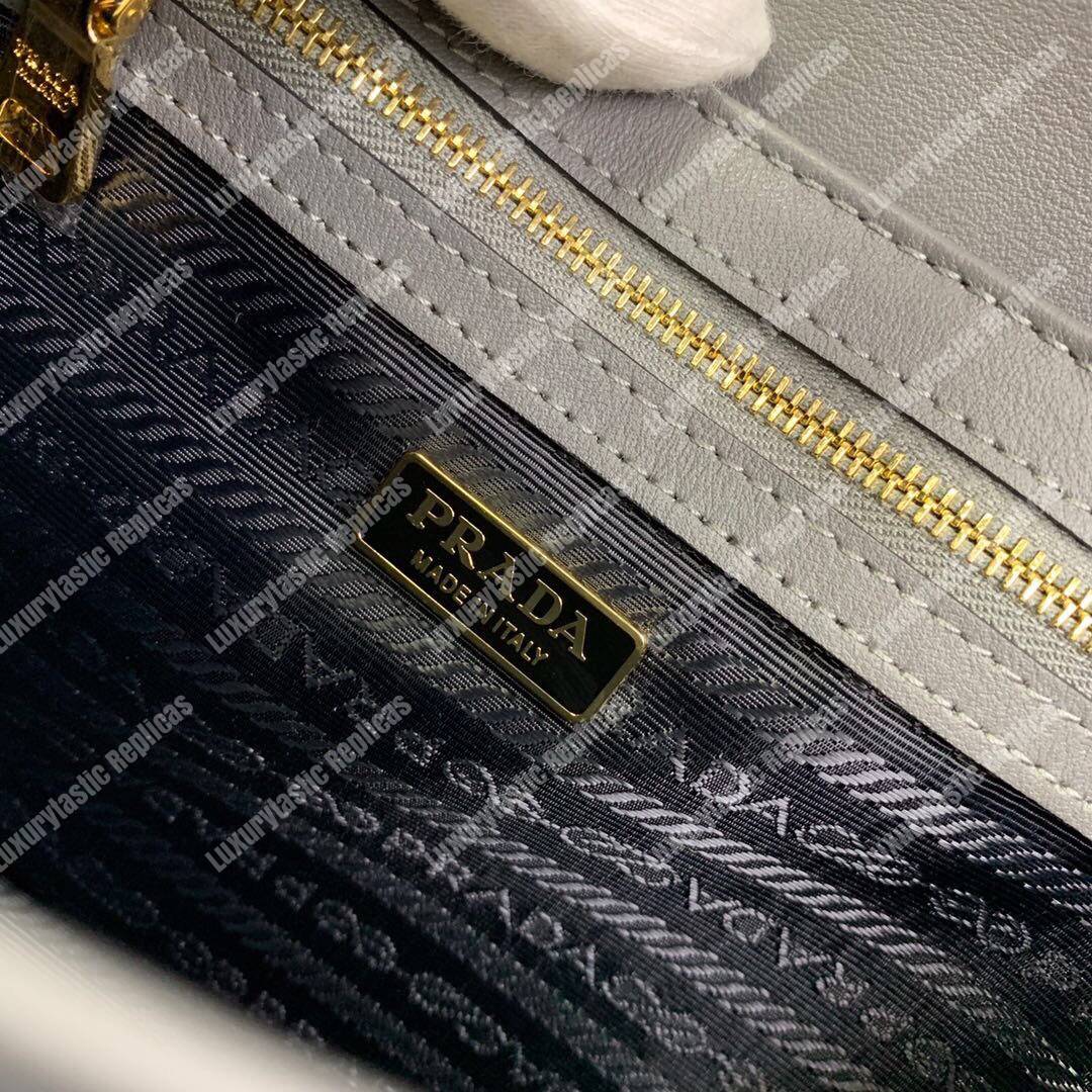 Pra*a emblème saffiano leather bag grey