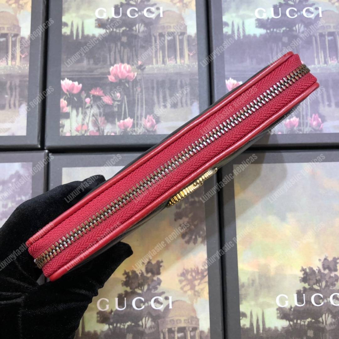 G*u*i gg marmont zip around wallet black matelassé