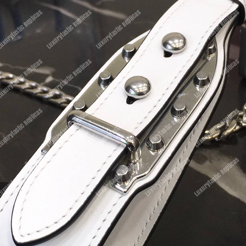 Pra*a cahier calf leather bag white