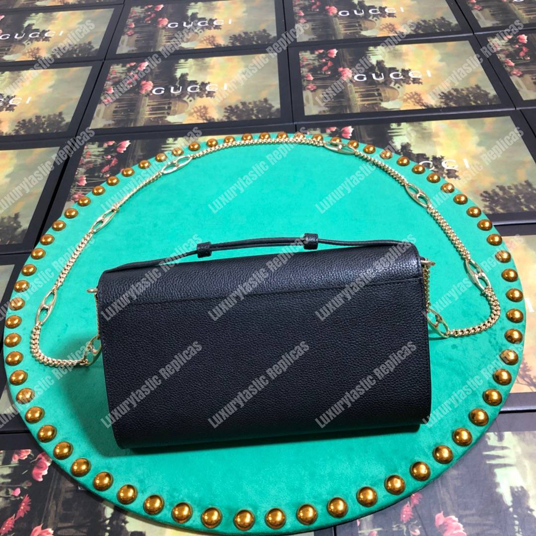 G*u*i zumi black smooth leather small shoulder bag