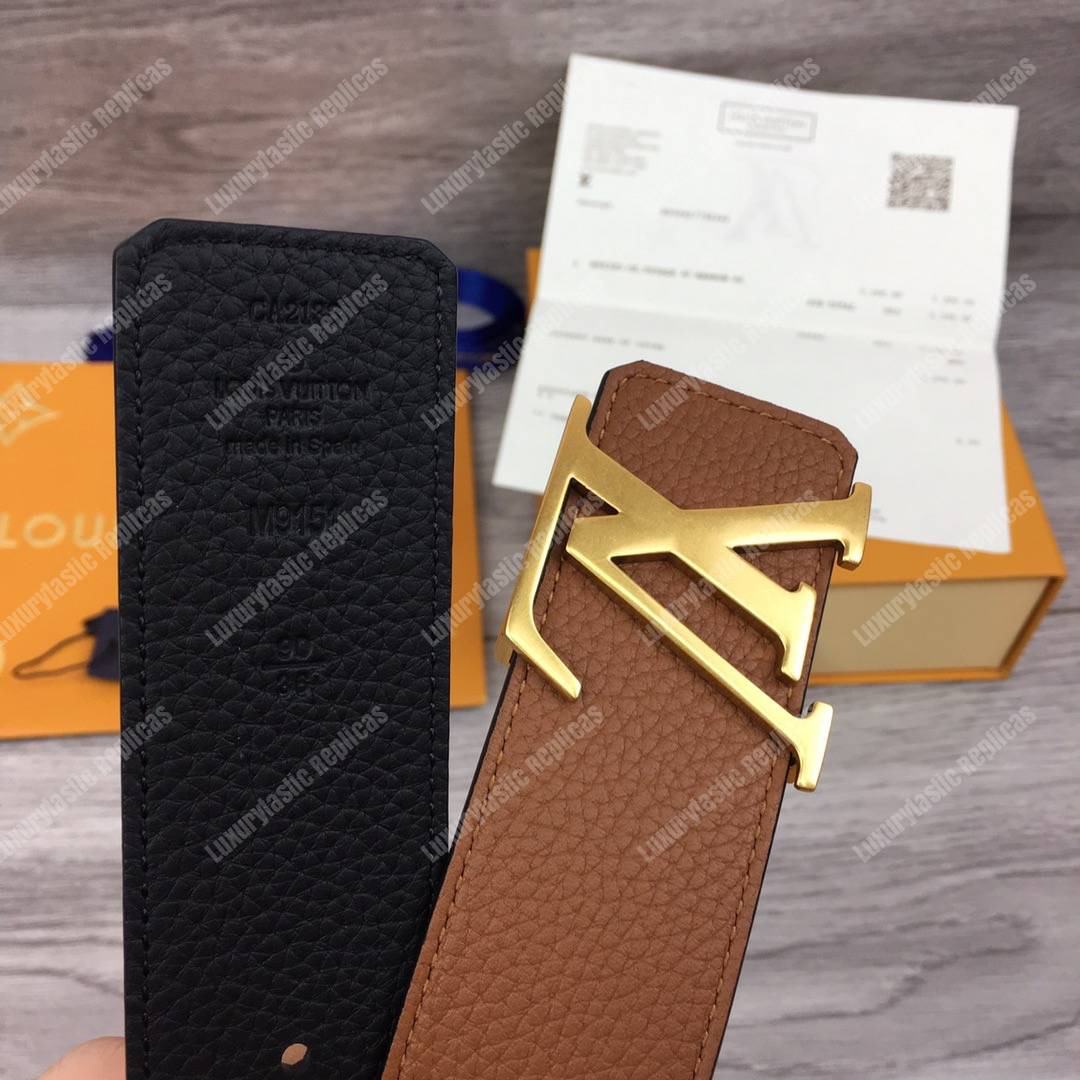LV Initiales 40MM Reversible Utah Leather Belt Brown