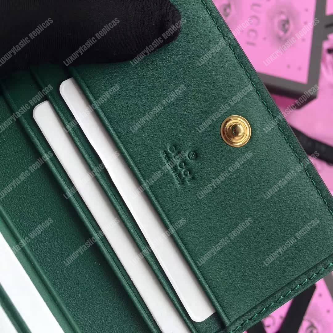 G*u*i signature card case in emerald green
