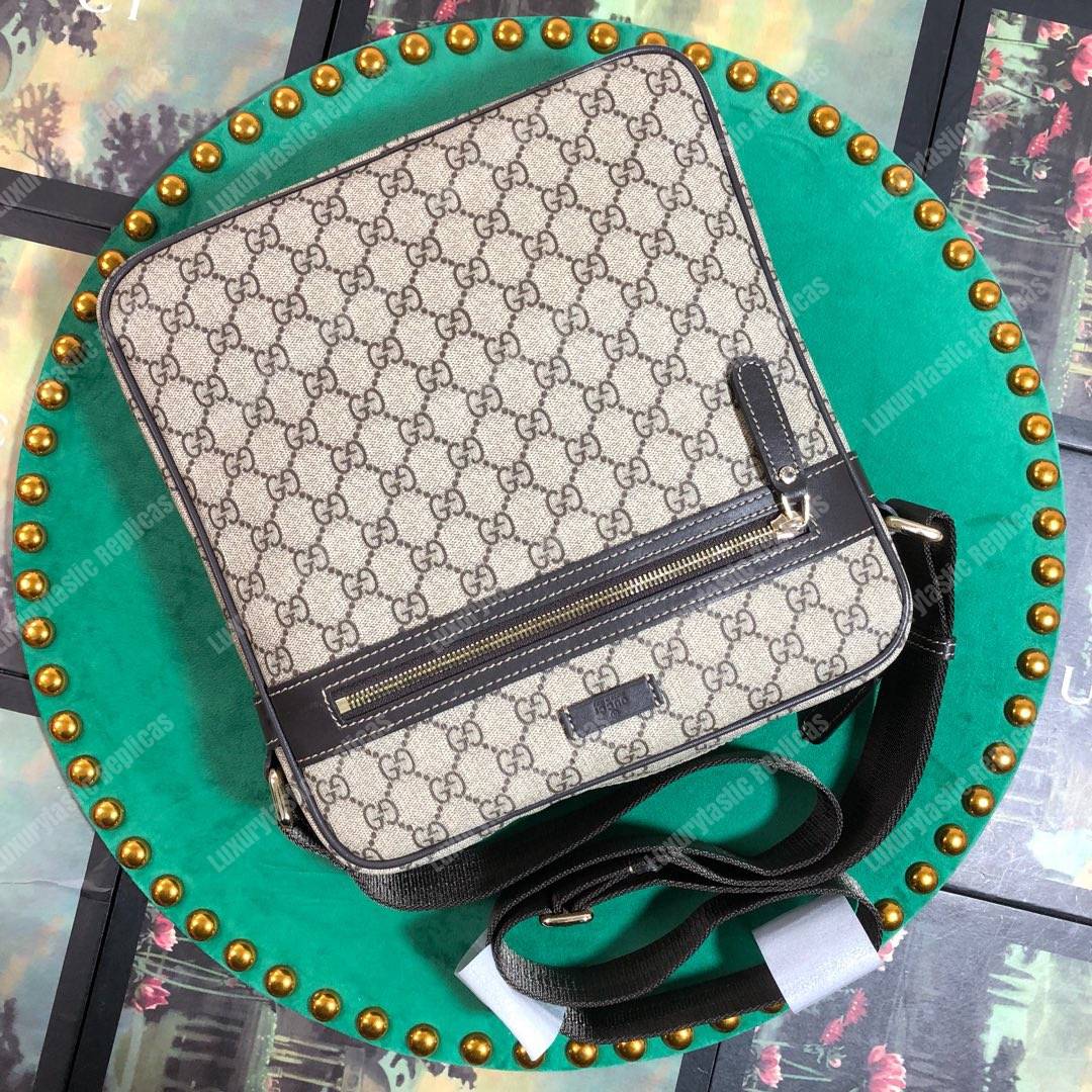 G*u*i gg sup*e canvas messenger bag brown