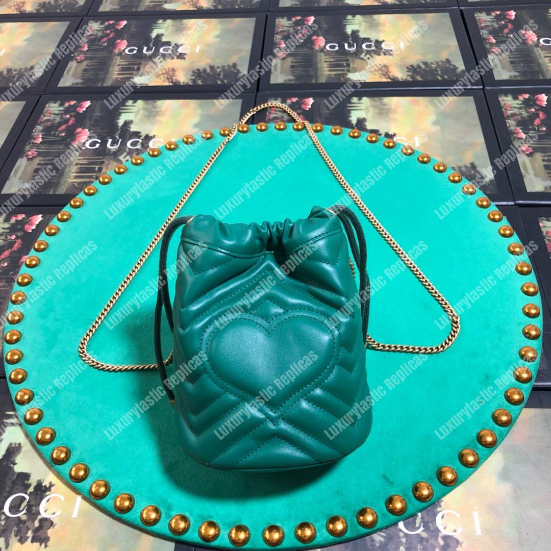 G*u*i gg marmont mini bucket bag green