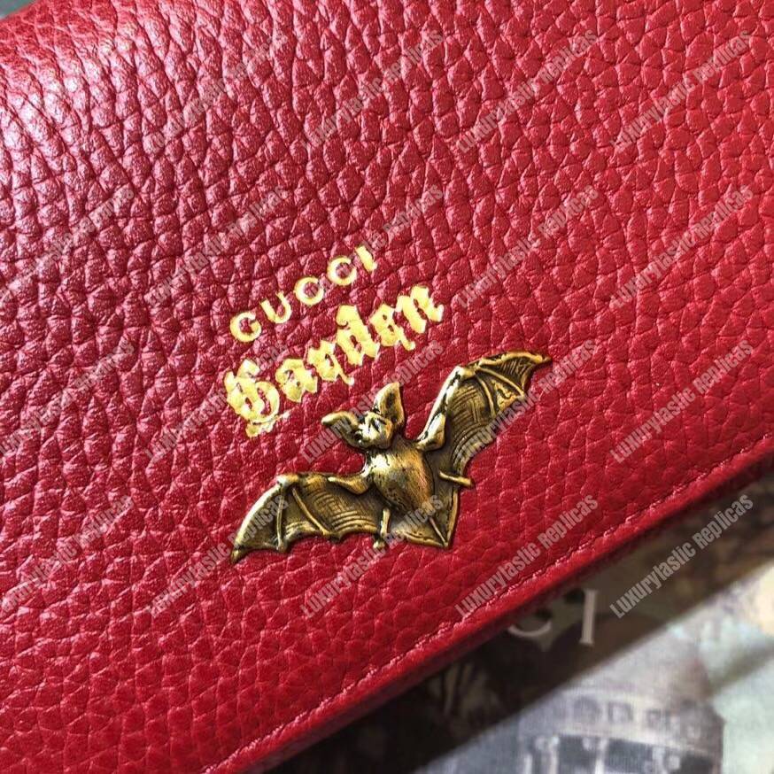 G*u*i garden leather continental wallet red with bat