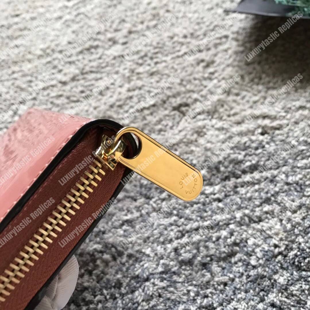 LV Zippy Wallet Patent Leather Vieux Rose