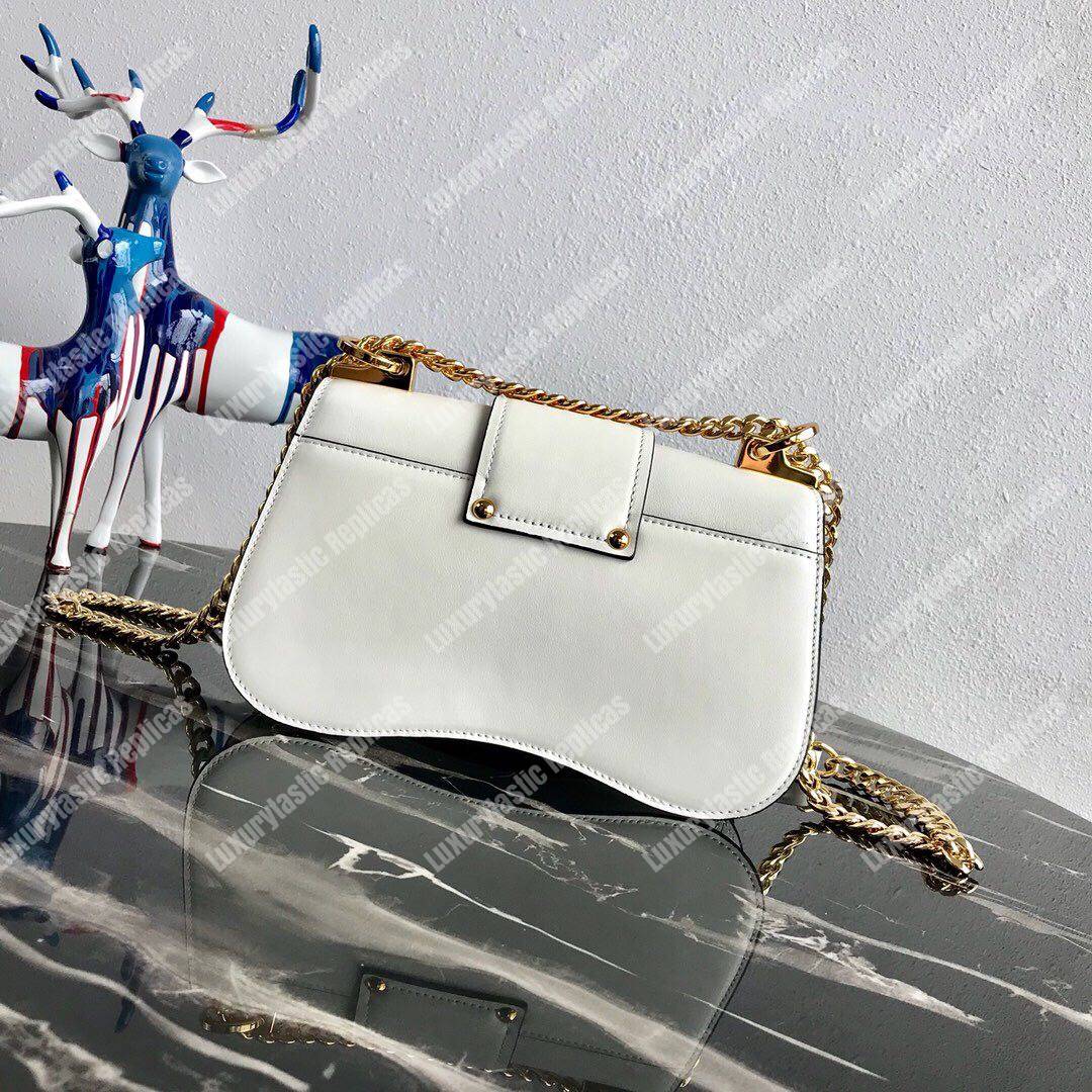 Pra*a sidonie leather shoulder bag white