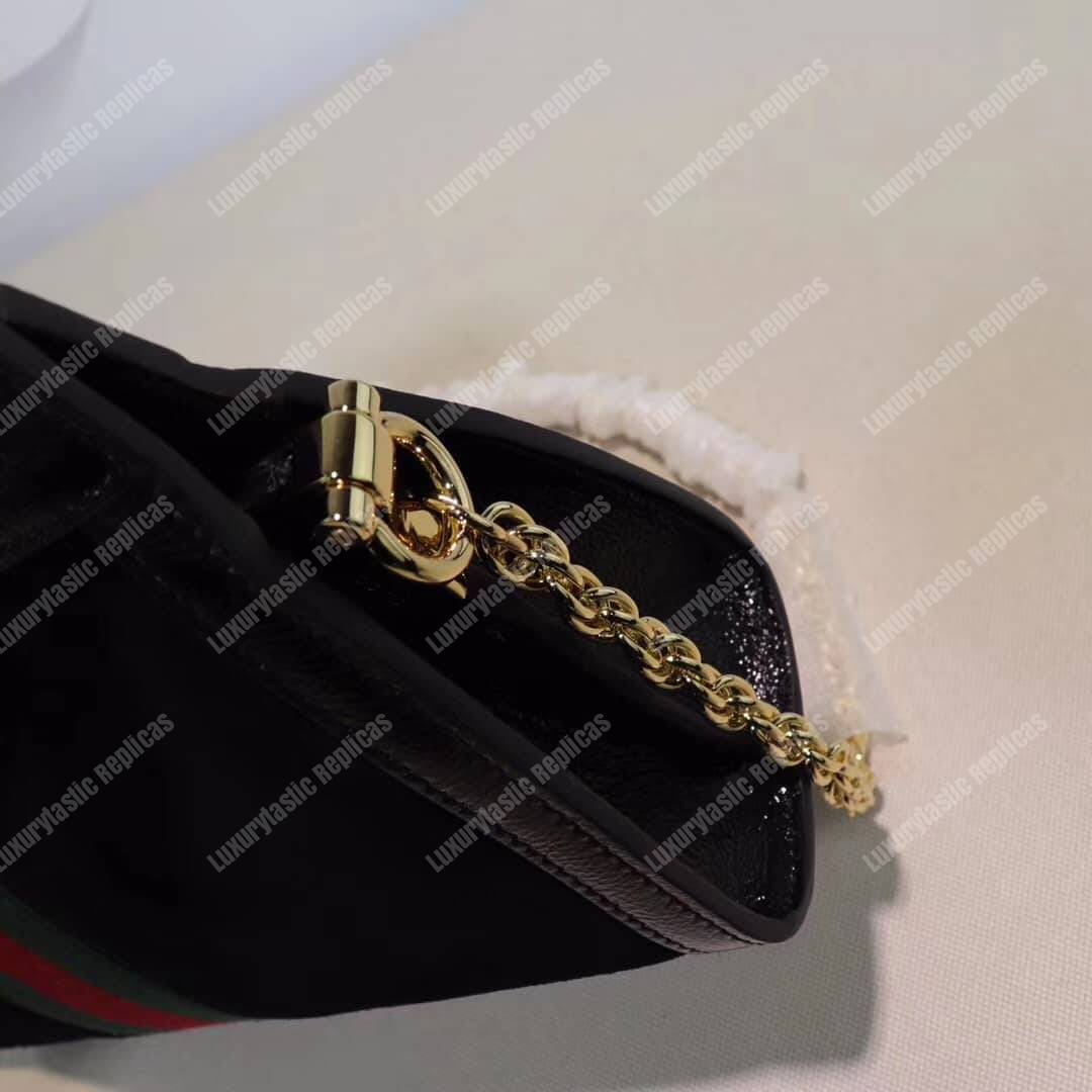 G*u*i ophidia suede small shoulder bag black