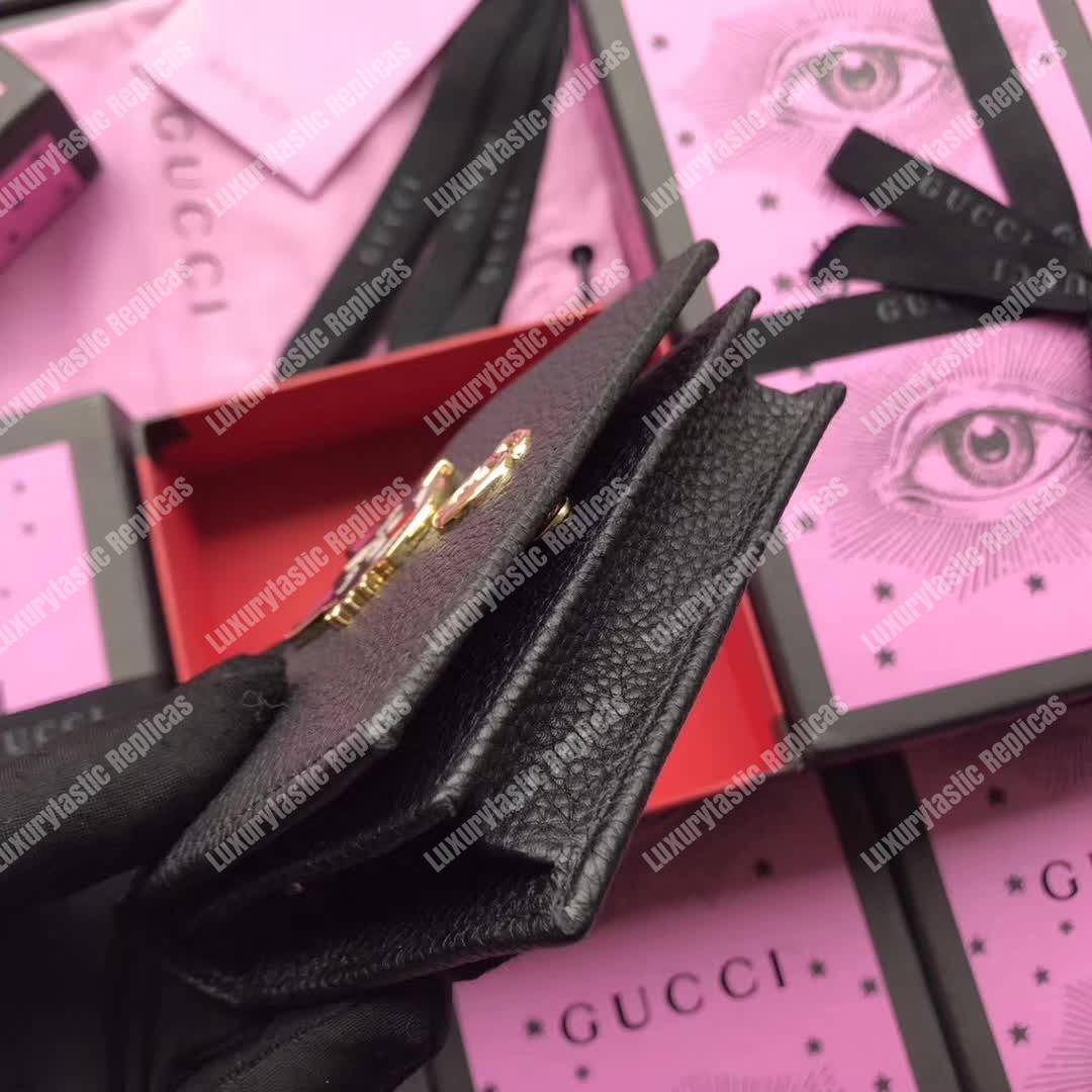 G*u*i leather card case with bosco black