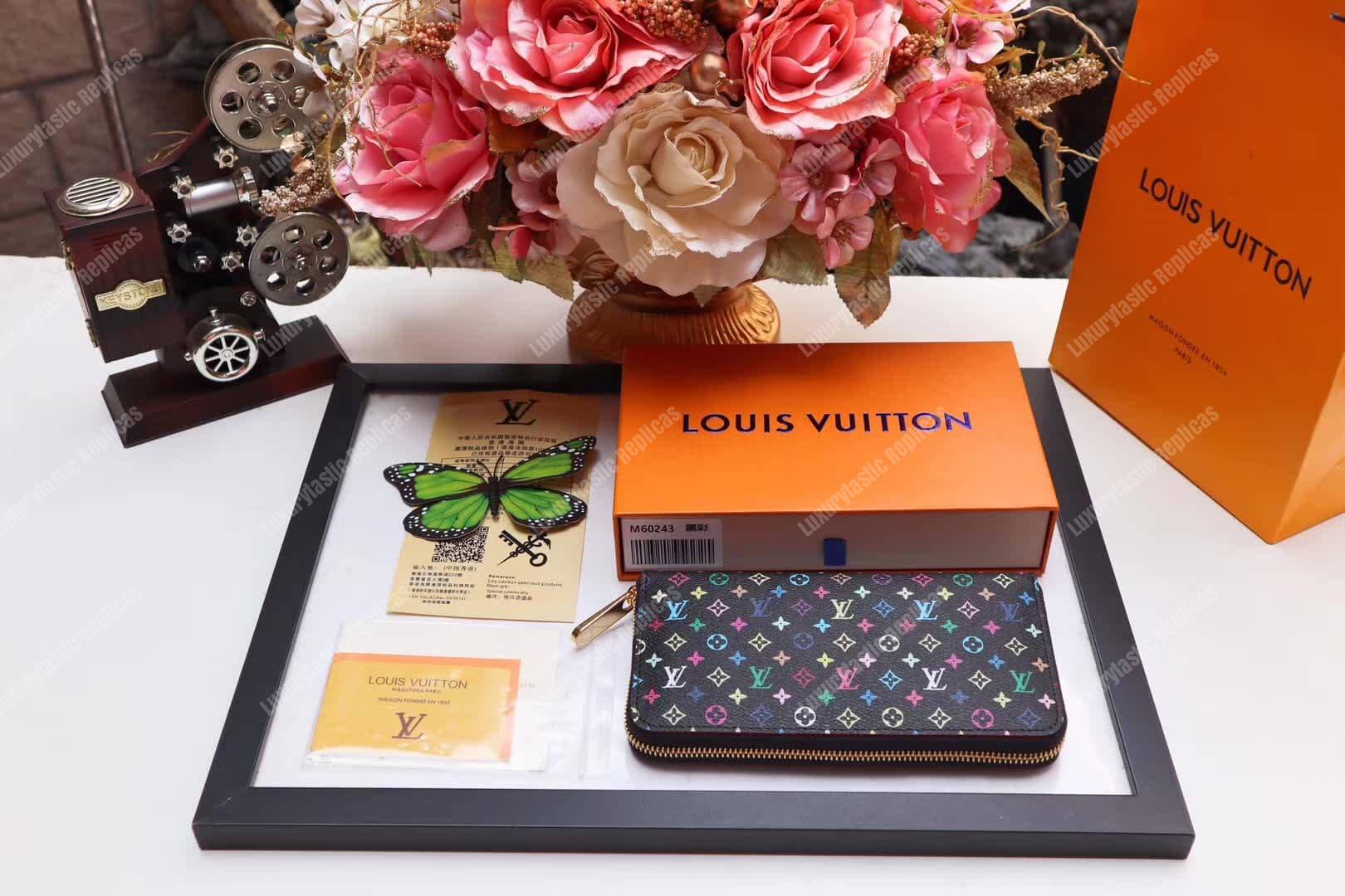 LV  Zippy Wallet Monogram Multicolore Canvas (Black)