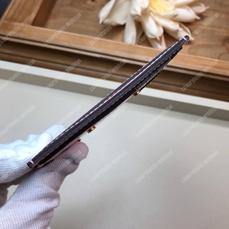 LV Venice Card Holder Vernis Miroir Monogram Rose Ballerine Pink