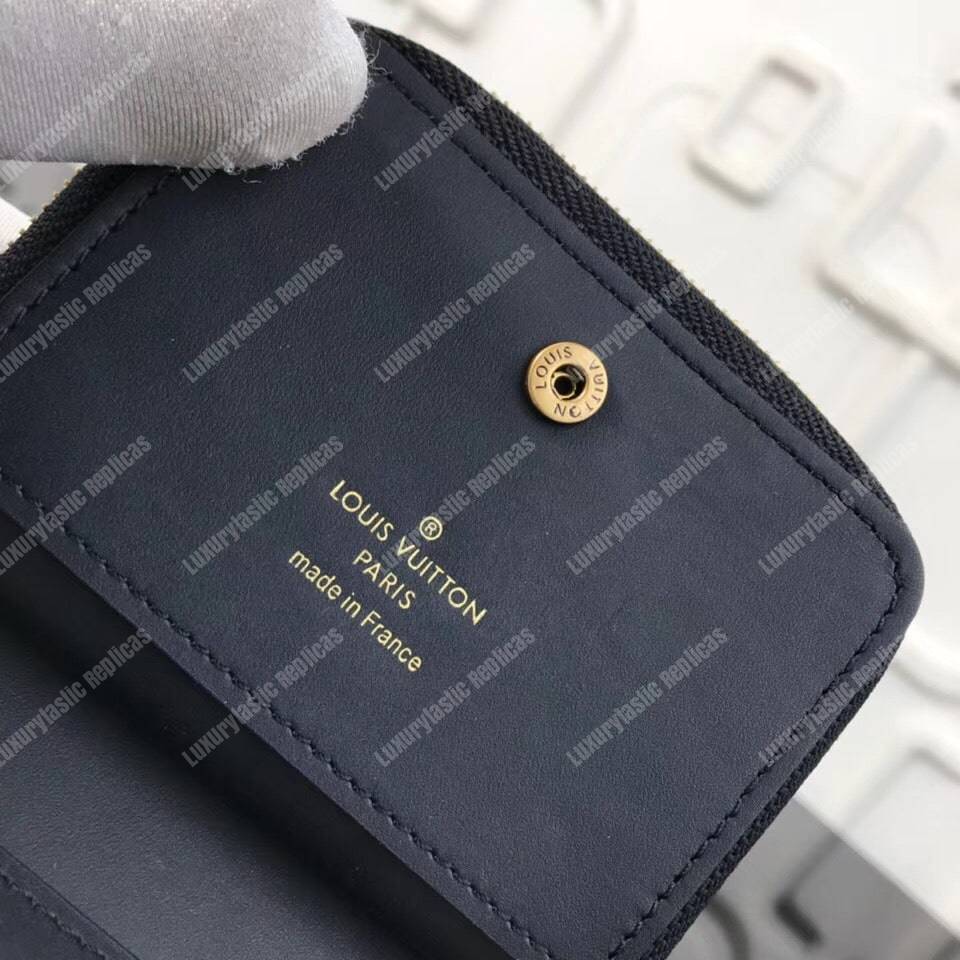 LV New Wave Zipped Compact Wallet Black