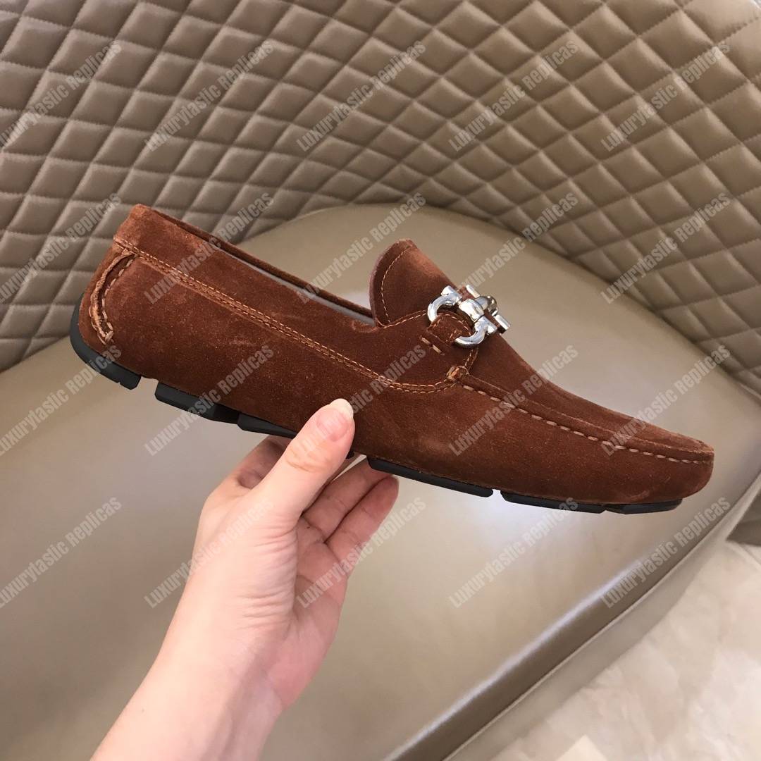 Salvatore Ferragamo Gancini Driving Shoe Brown