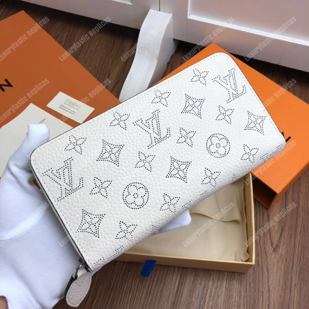 LV Zippy Wallet Mahina Leather Ivory